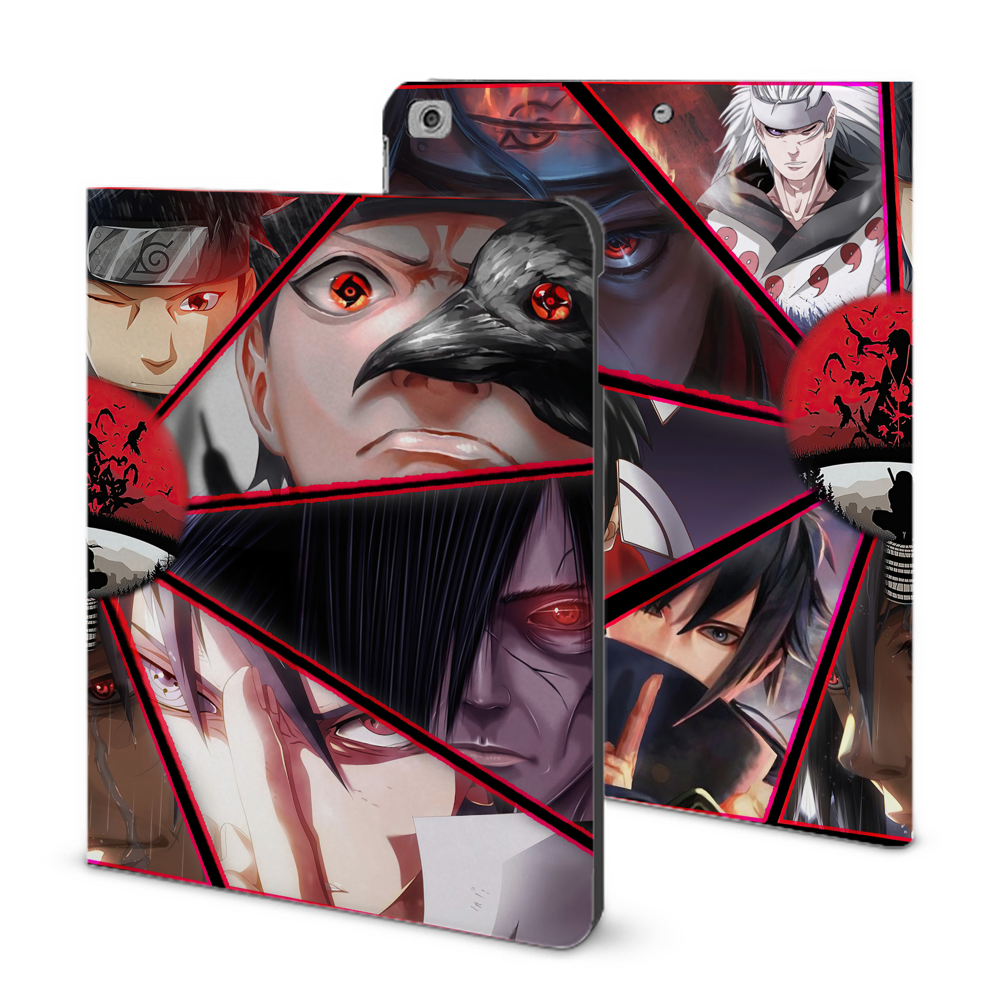 （画像用） NARUTO -ナルト- NARUTO -ナルト- 疾風伝 IPad ケース ブック型 PUレザー TPU 耐衝撃 軽量 薄型 ペン収納なし 全面保護 IPad 各モデル対応